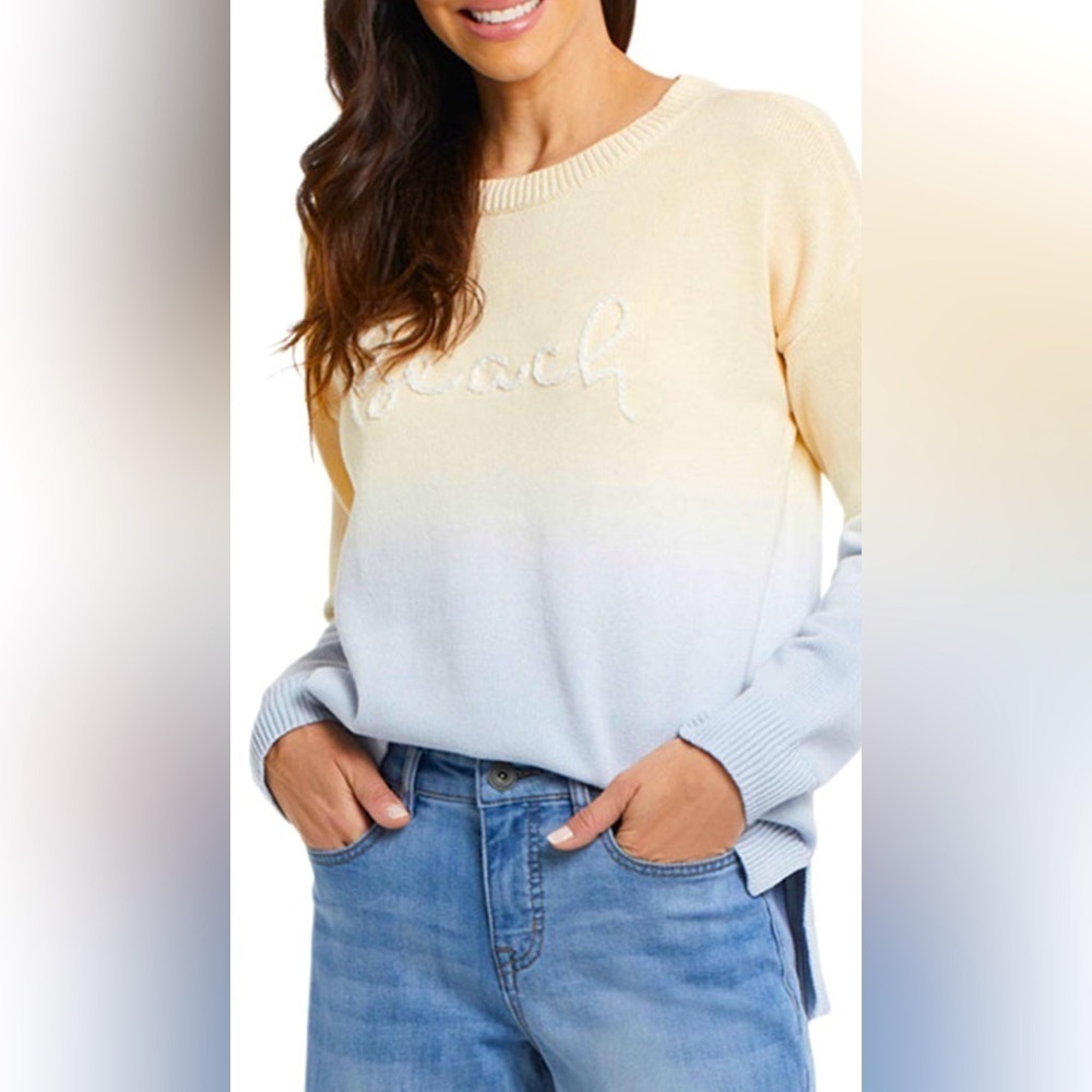 Tribal “Beach” Word Ombré Sweater